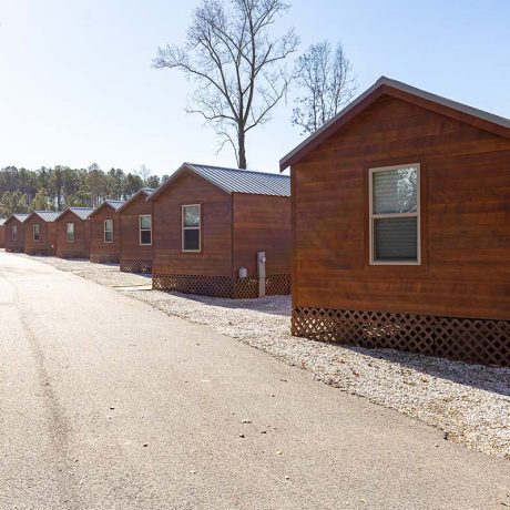 row of cabins